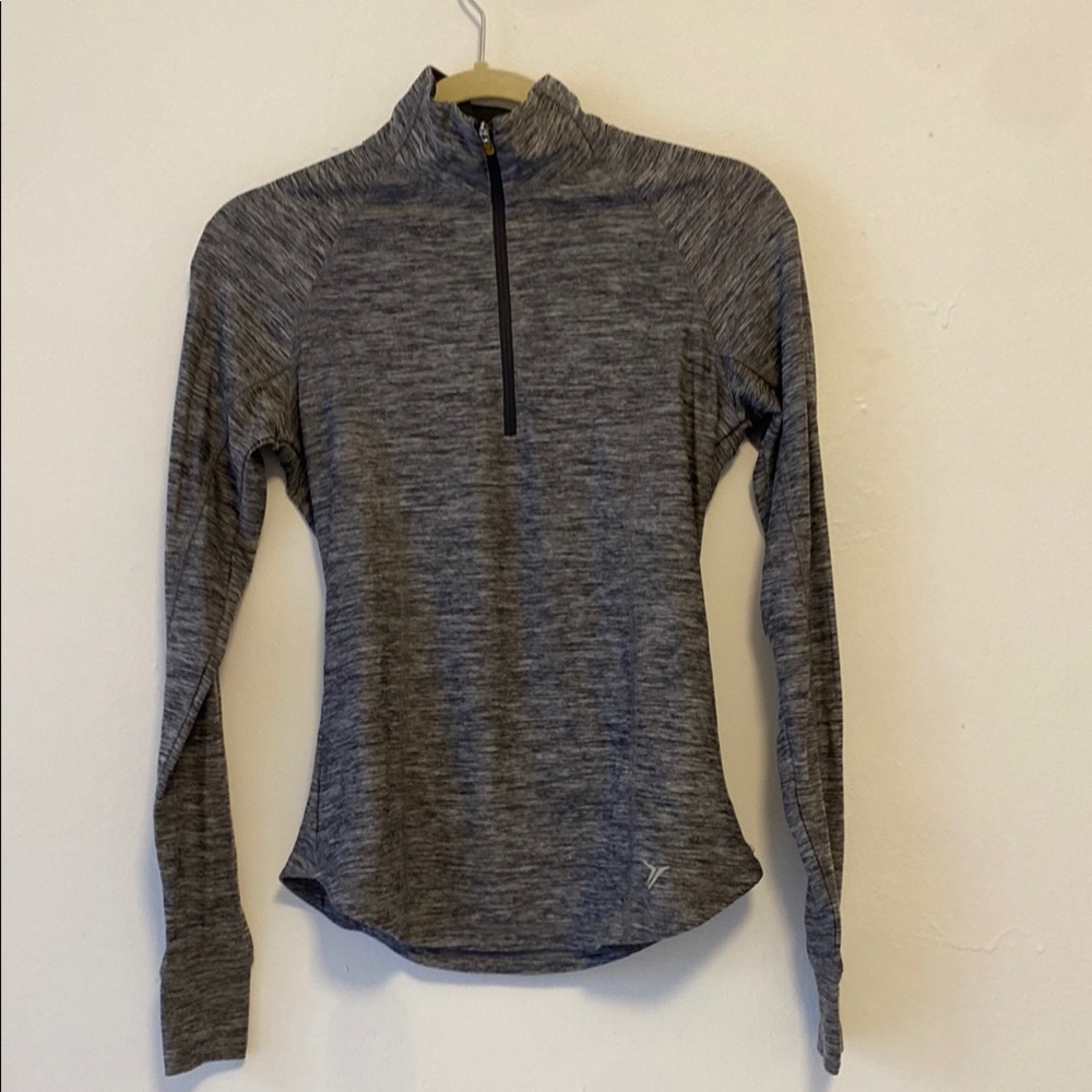 Gray Women's Long Sleeve Top half zip